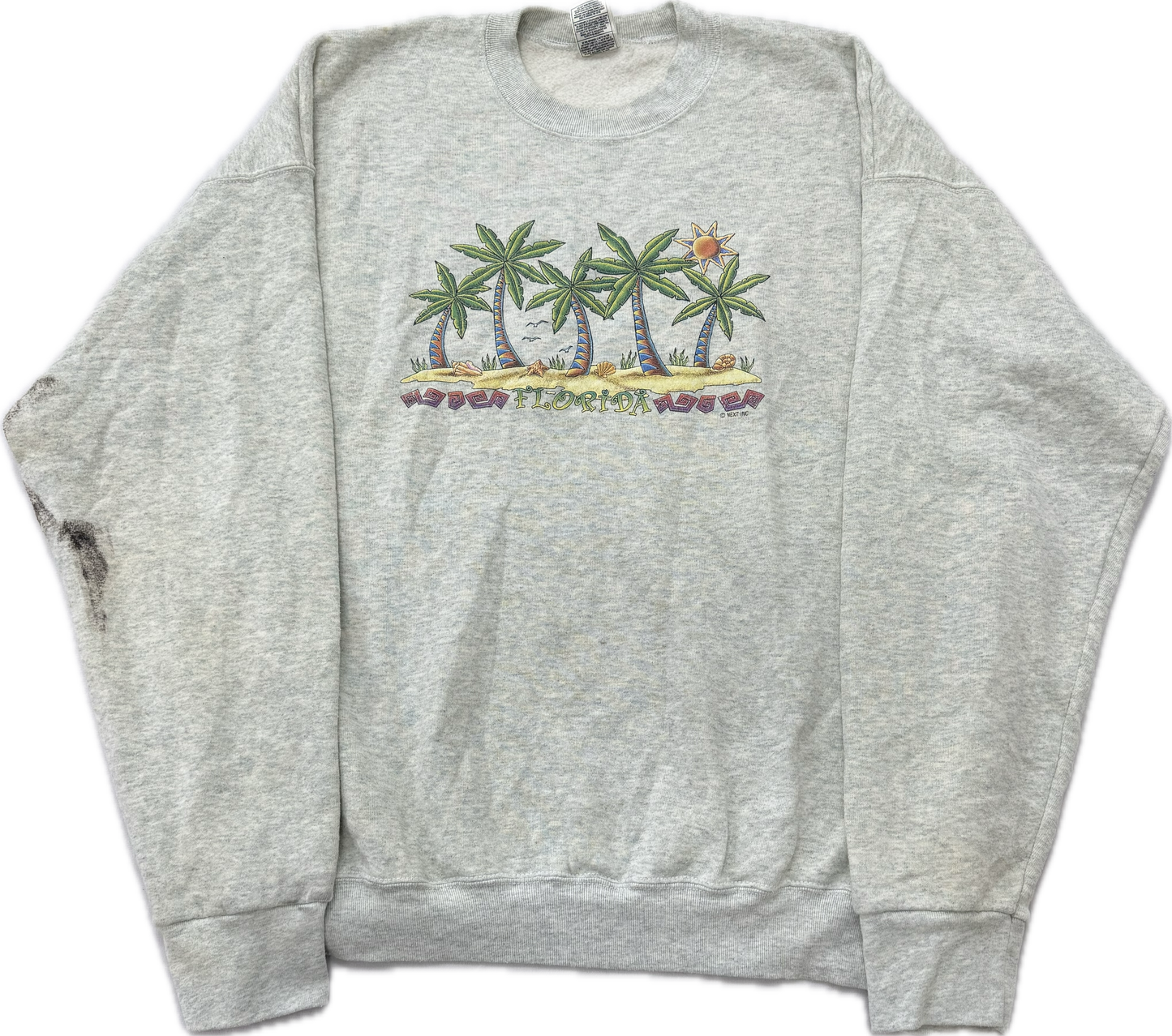 Vintage Vacation Destination Florida Beach Crewneck Sweatshirt(XL)