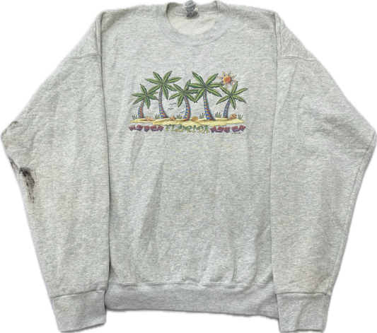 Vintage Vacation Destination Florida Beach Crewneck Sweatshirt(XL)