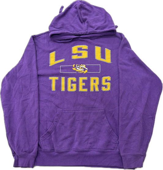 Vintage LSU Tigers NCAA College Football Hooded Sweatshirt(Medium)