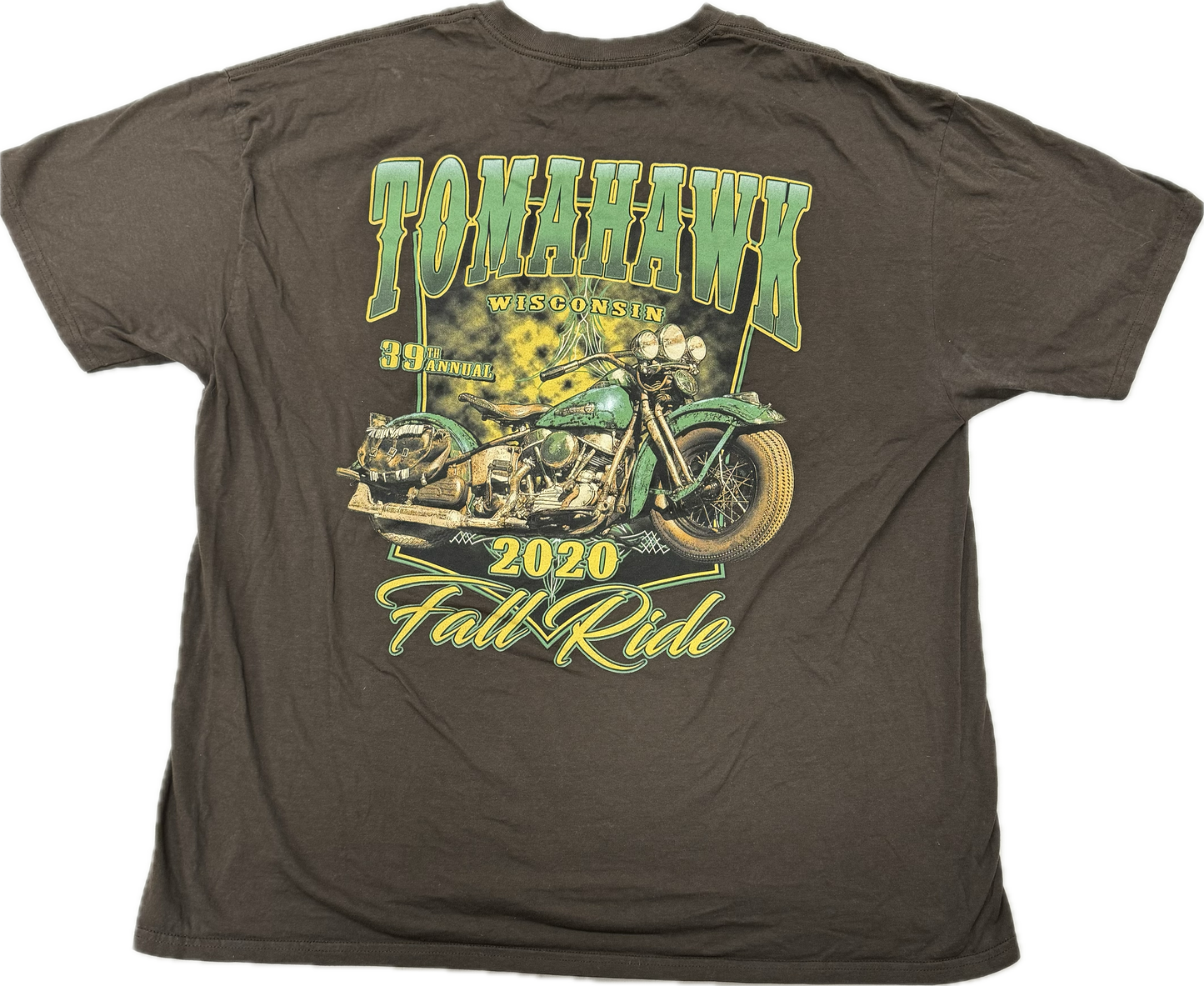 Vintage 2020 Tomahawk Fall RIde Rally Wisconsin Biker Tee(XXL)