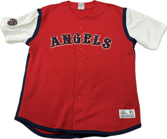 Vintage Anaheim Los Angeles Angels MLB Team Red Baseball Jersey(Large)