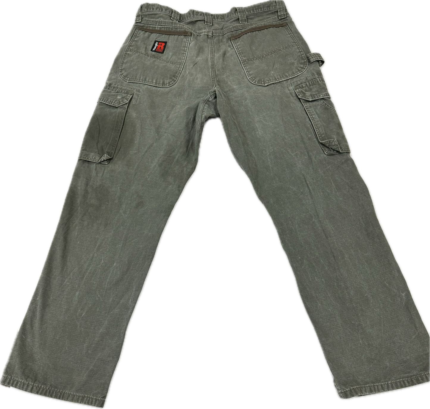 Vintage Wrangler Riggs Workwear Grey Denim Cargo Pants Jeans(34 x 32)