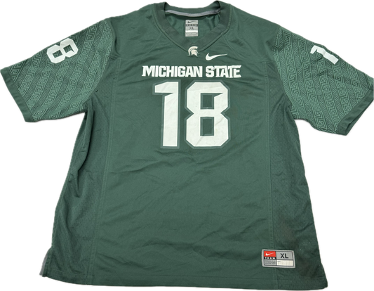 Vintage Michigan State Spartans NCAA College Football Green Jersey(XL)