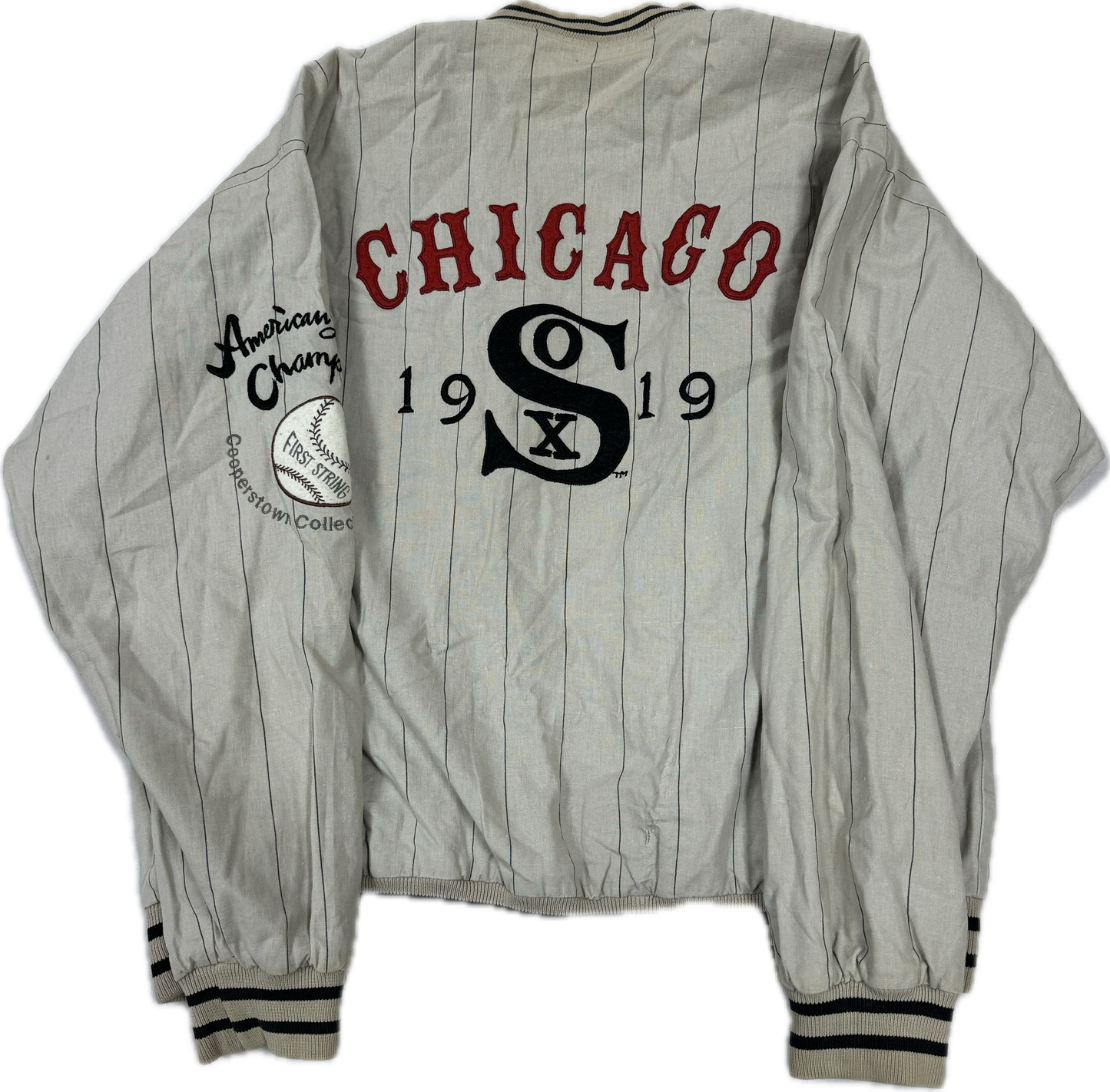 Vintage Chicago White Sox MLB Baseball Team Logo Reversible Varsity Jacket(Large)