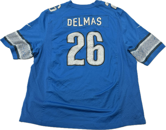 Vintage Detriot Lions NFL Louis Delmas Blue Football Jersey(XL)