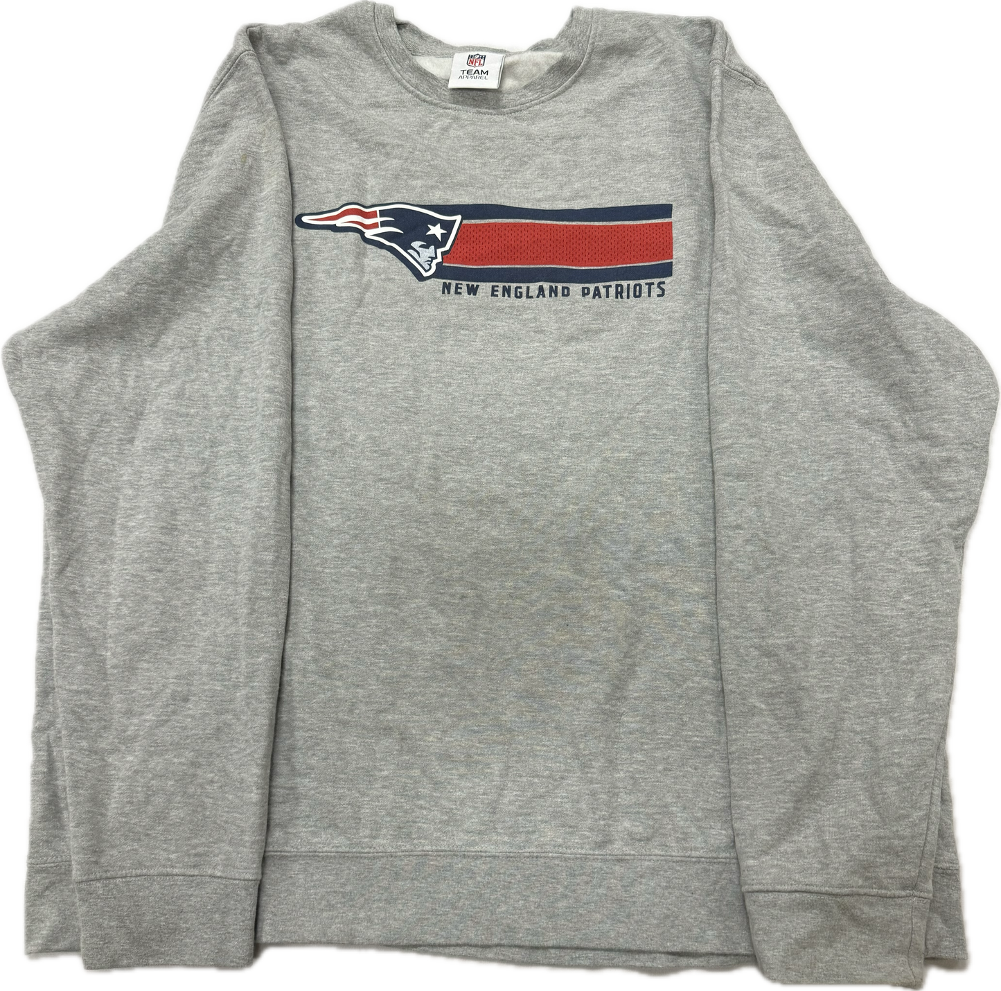 Vintage New England Patriots NFL Football Team Logo Crew Neck Sweatshirt(Large)