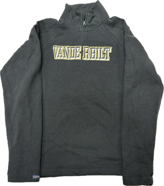 Vintage Vanderbilt University NCAA Team Logo Quarter Zip Sweatshirt(XL)