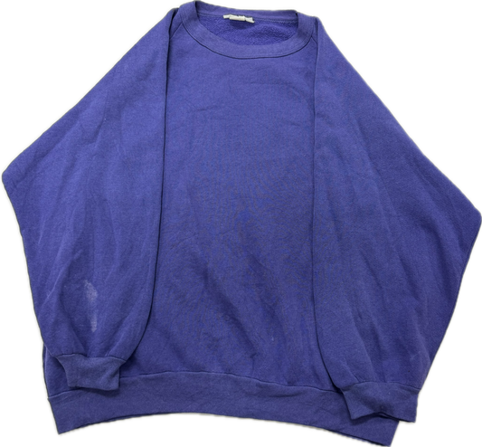 Vintage Blank Purple Crewneck Sweatshirt(XL)