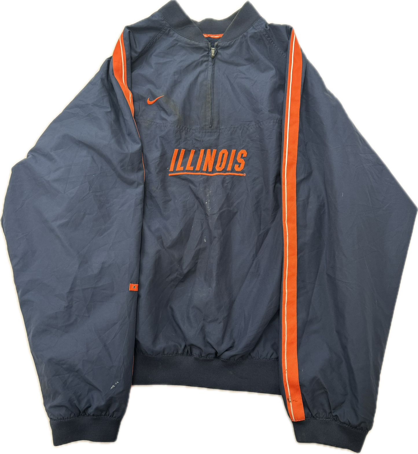 Vintage Nike Illinois NCAA College Zip Up Windbreaker Jacket(Large)