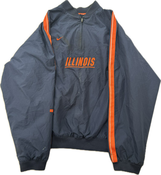 Vintage Nike Illinois NCAA College Zip Up Windbreaker Jacket(Large)