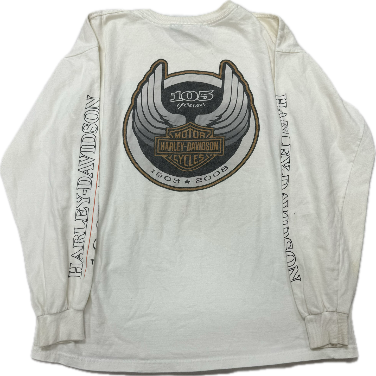 Vintage Harley Davidson Biker Logo 2008 Longsleeve Tee(Large)