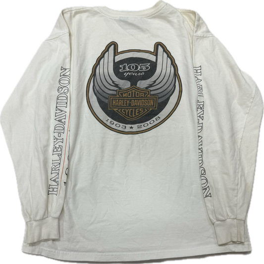 Vintage Harley Davidson Biker Logo 2008 Longsleeve Tee(Large)