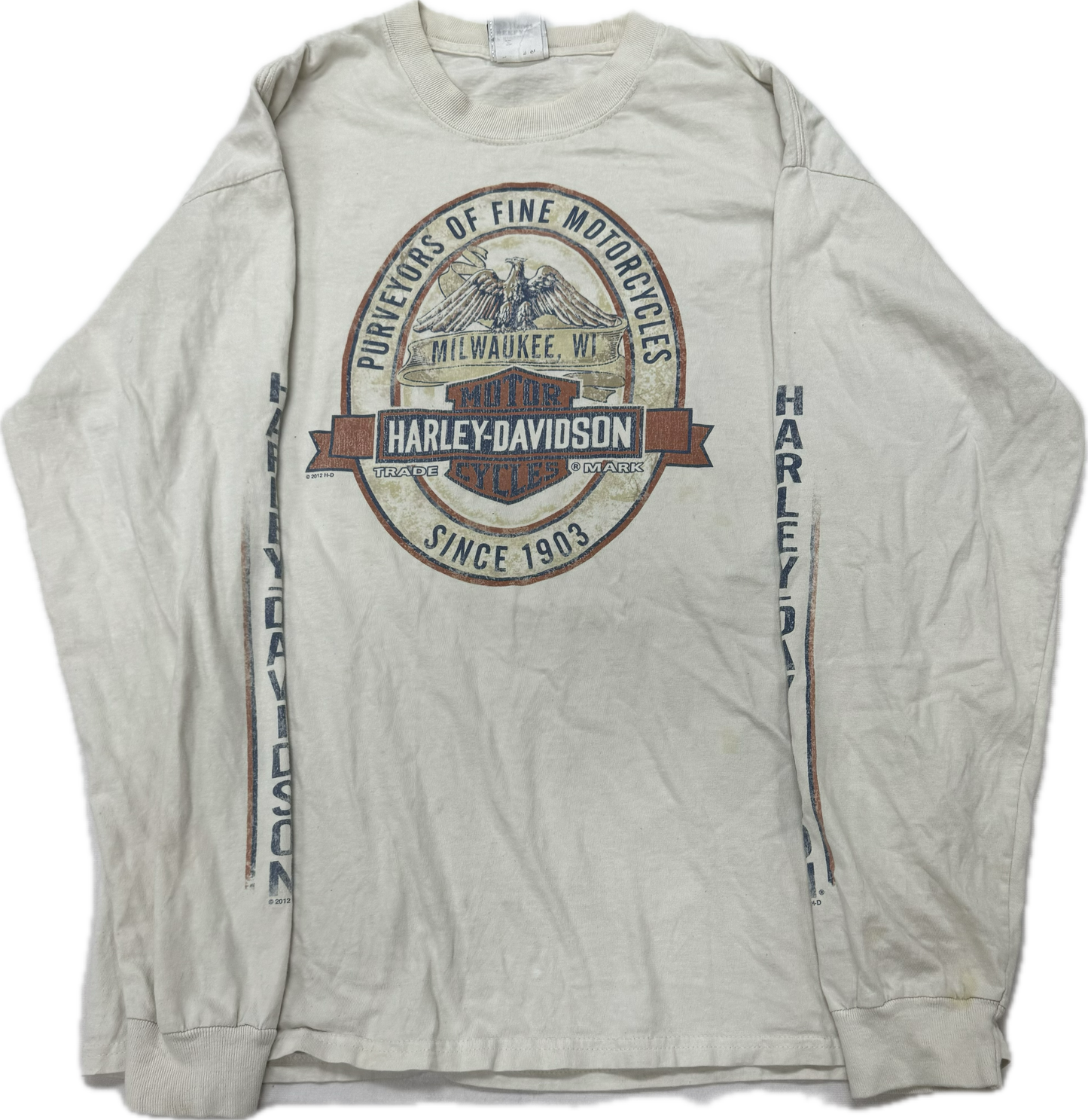 Vintage Harley Davidson Biker Logo Denver Colorado Longsleeve Tee(Large)