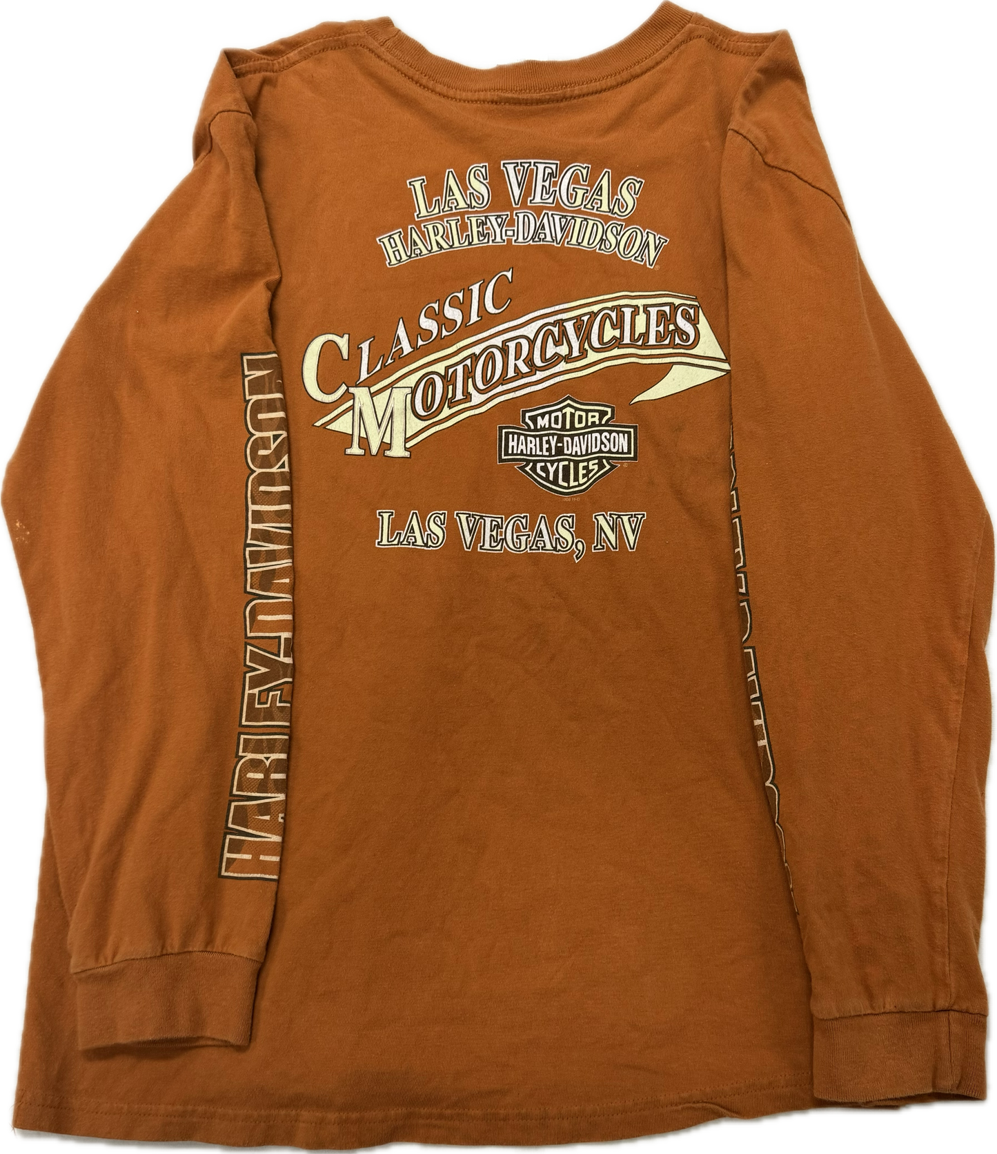 Vintage Harley Davidson Biker Logo Las Vegas Longsleeve Tee(Large)