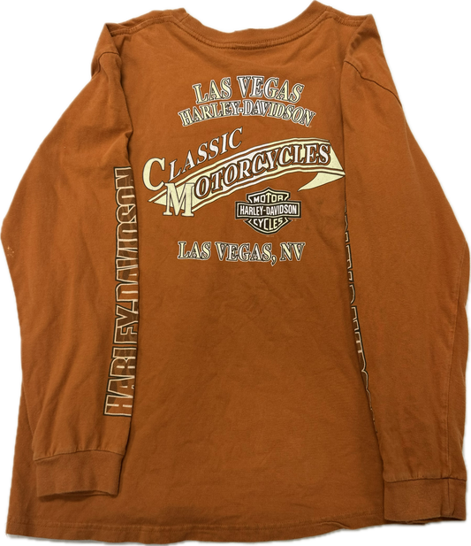 Vintage Harley Davidson Biker Logo Las Vegas Longsleeve Tee(Large)