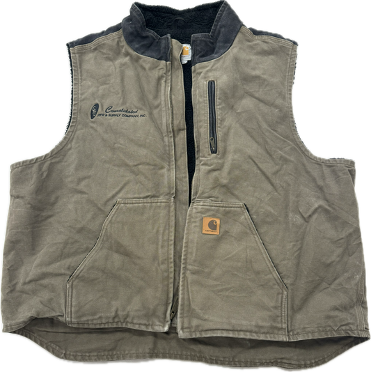 Vintage Carhartt Workwear Heavyweight Zip Up Vest(XXL)