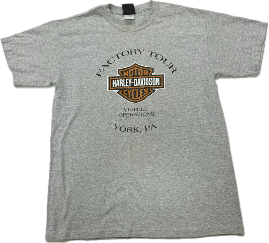 Vintage Harley Davidson Biker Logo York Pennsylvania Vacation Tee(Medium)