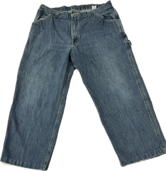 Vintage Workwear Light Wash Denim Cargo Pants Jeans(36 x 30)