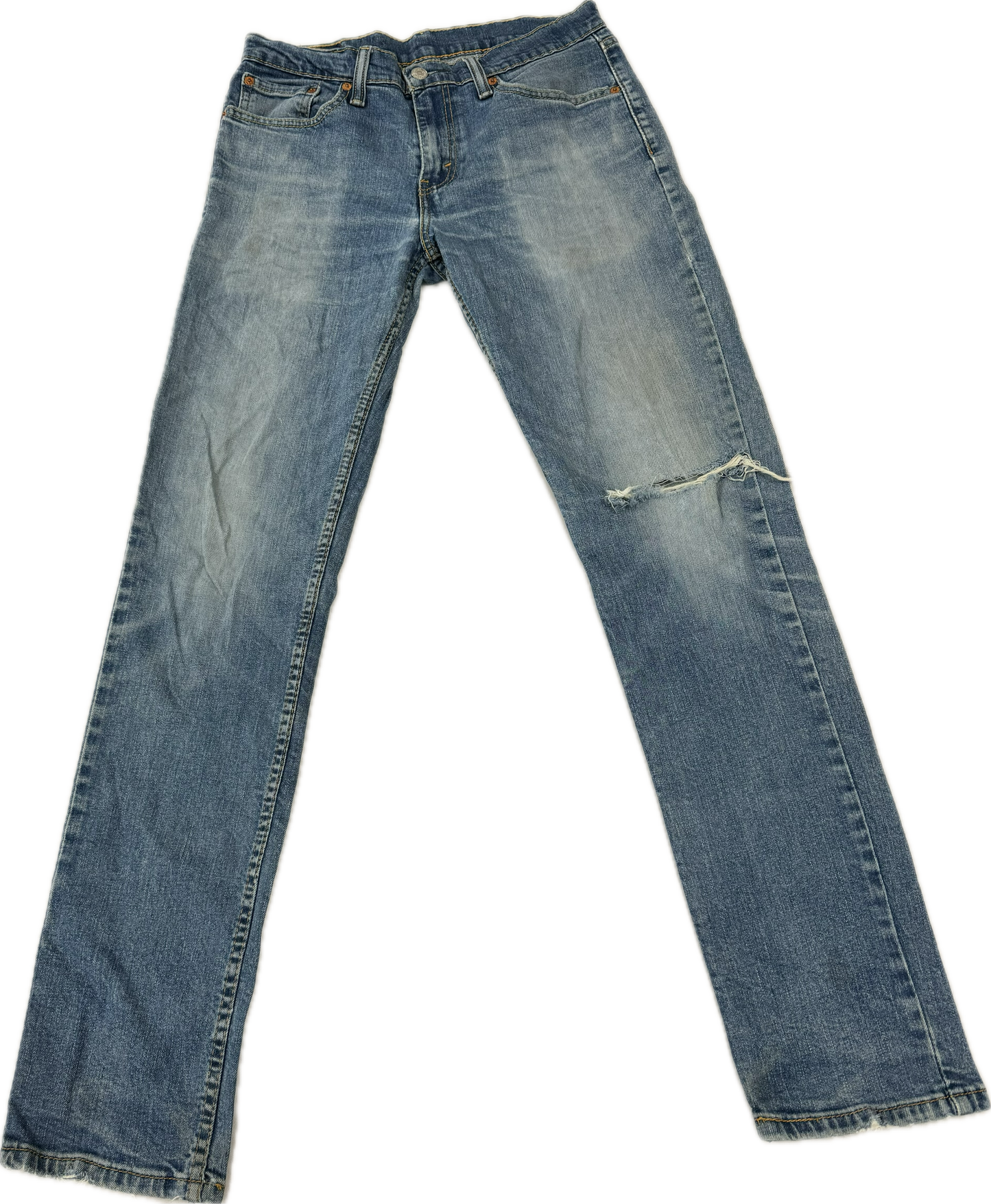 Vintage Levi's 511 Slim Straight Light Wash Distressed Denim Pants Jeans(32 x 34)