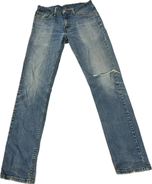 Vintage Levi's 511 Slim Straight Light Wash Distressed Denim Pants Jeans(32 x 34)