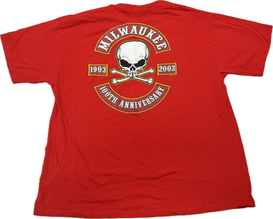 Vintage Milwaukee Biker Logo Milwaukee Vacation Tee(XXL)