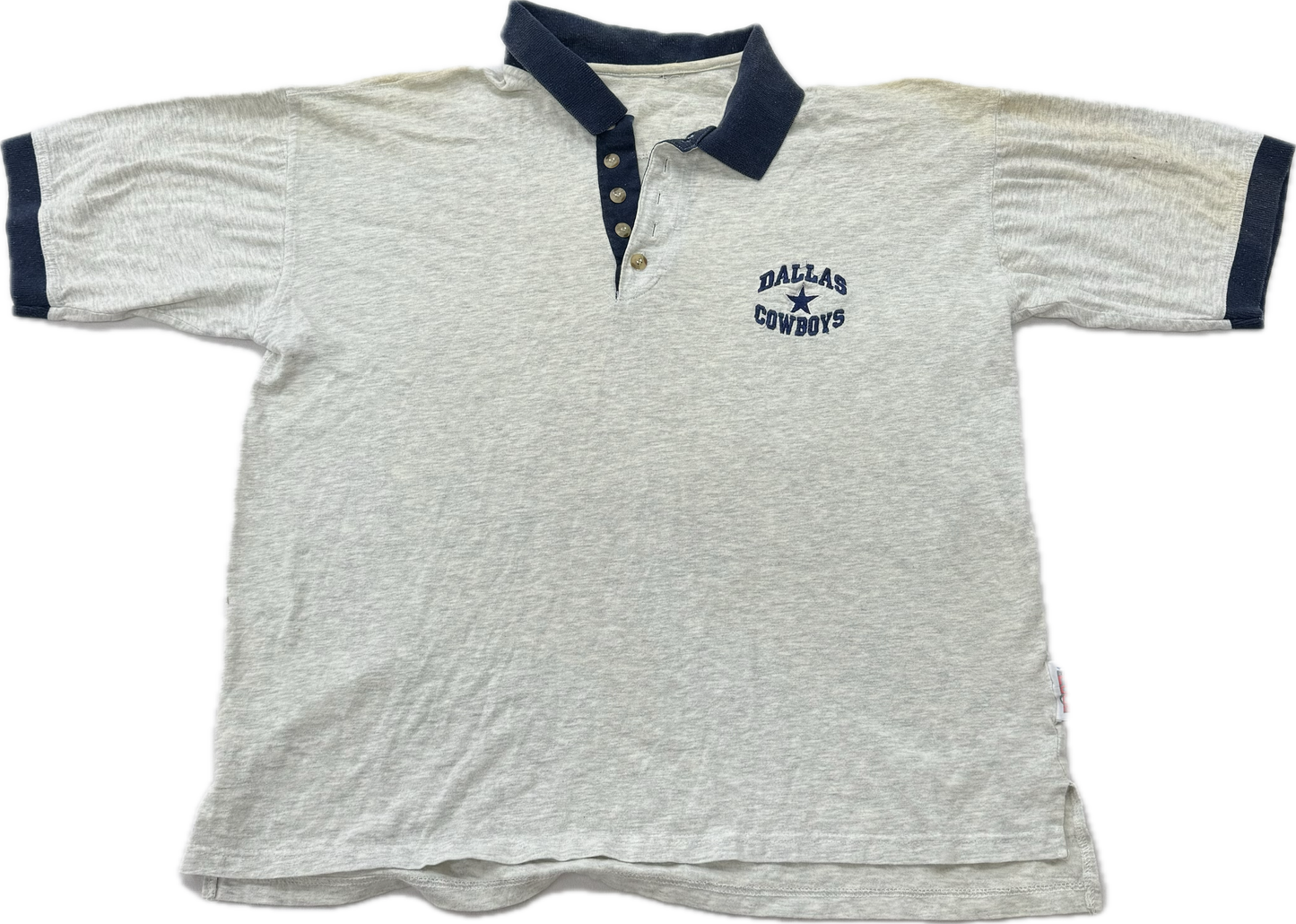 Vintage Dallas Cowboys NFL Football Team Logo Short Sleeve Polo Shirt(Medium)