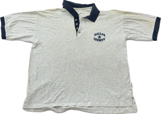 Vintage Dallas Cowboys NFL Football Team Logo Short Sleeve Polo Shirt(Medium)