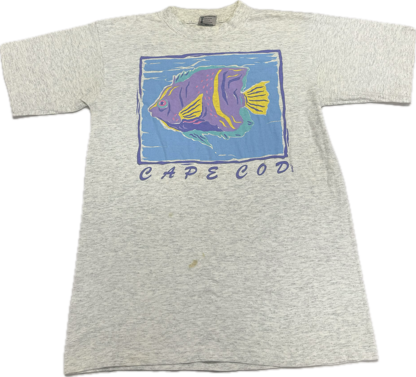 Vintage Cape Cod Fish Destination Logo Tee Shirt(Large)