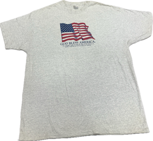 Vintage God Bless America USA Logo Tee Shirt(XXL)