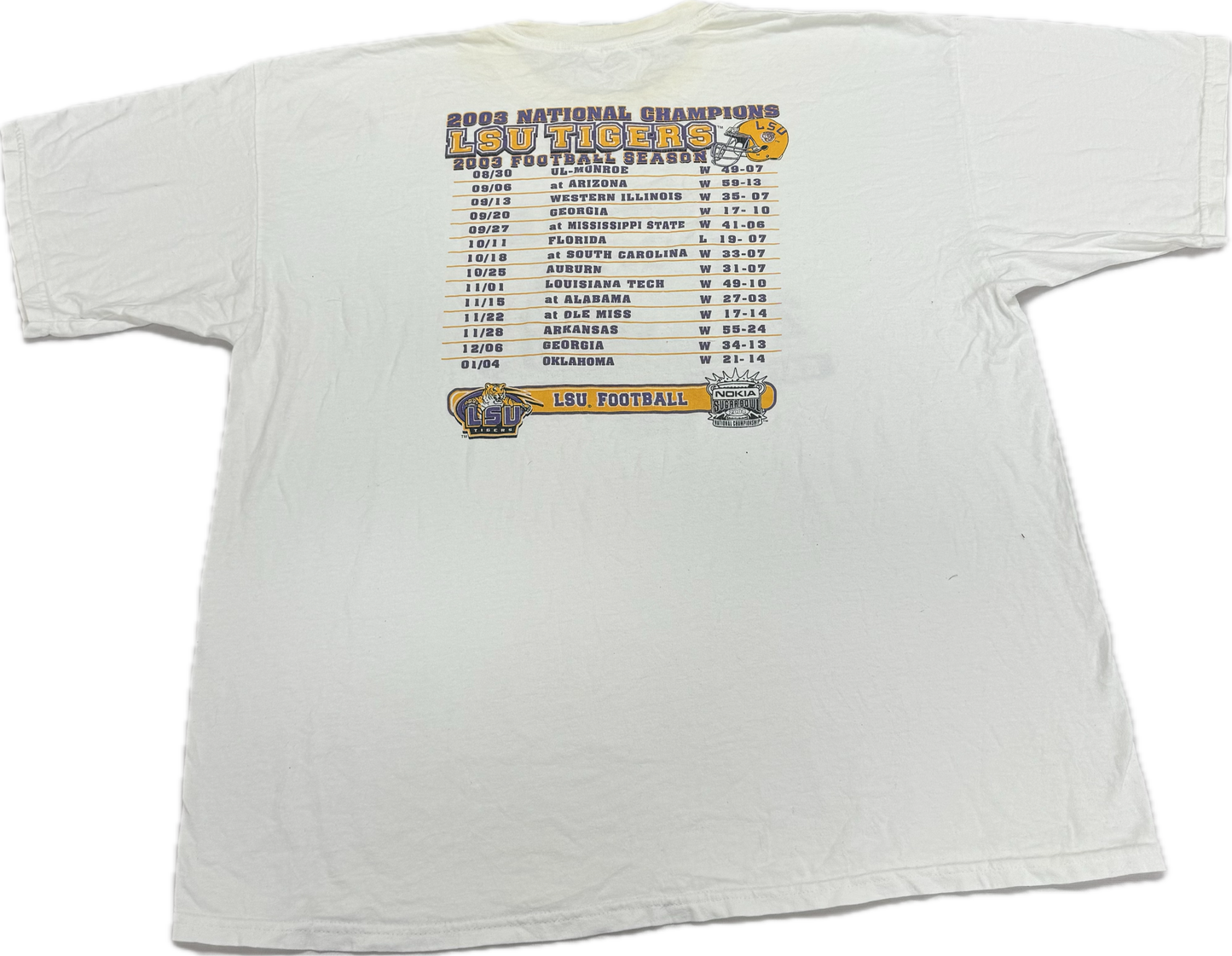 Vintage LSU Tigers NCAA Football 2003 National Championship Tee Shirt(XXL)