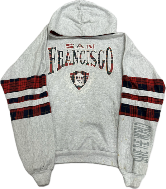 Vintage San Francisco University Shield Logo Hooded Sweatshirt(Large)