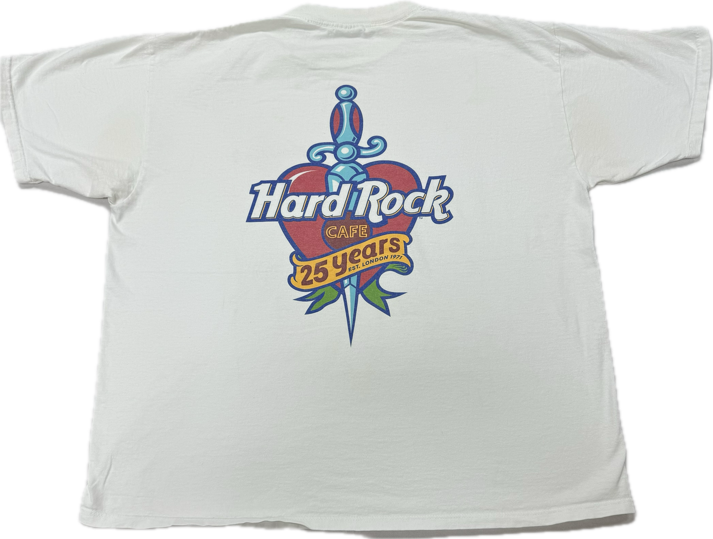 Vintage Hard Rock Cafe Logo 25th Anniversary Vacation Tee(XL)