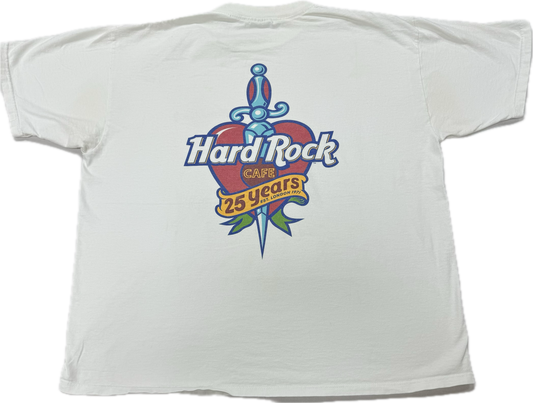 Vintage Hard Rock Cafe Logo 25th Anniversary Vacation Tee(XL)