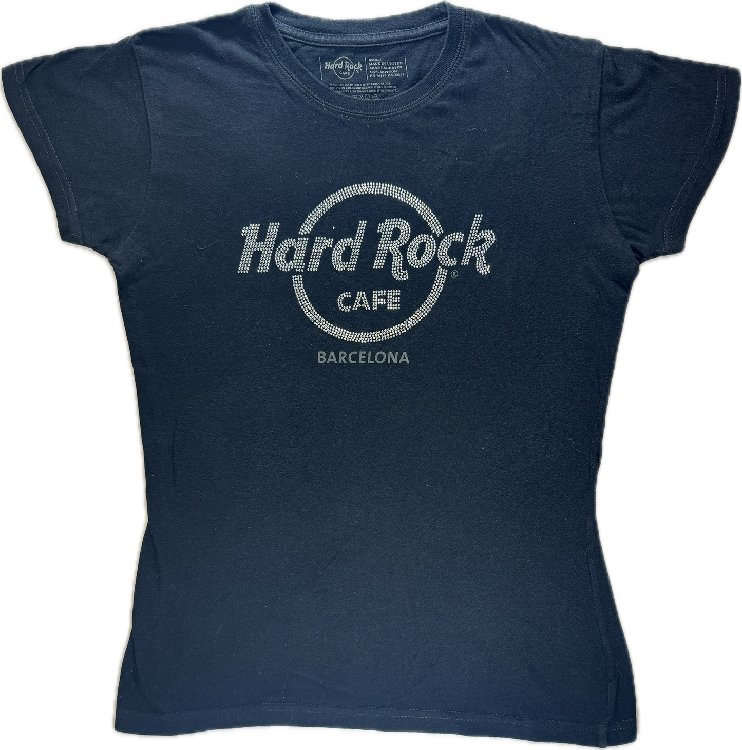 Vintage Hard Rock Cafe Barcelona Logo Tee(Women's Small)